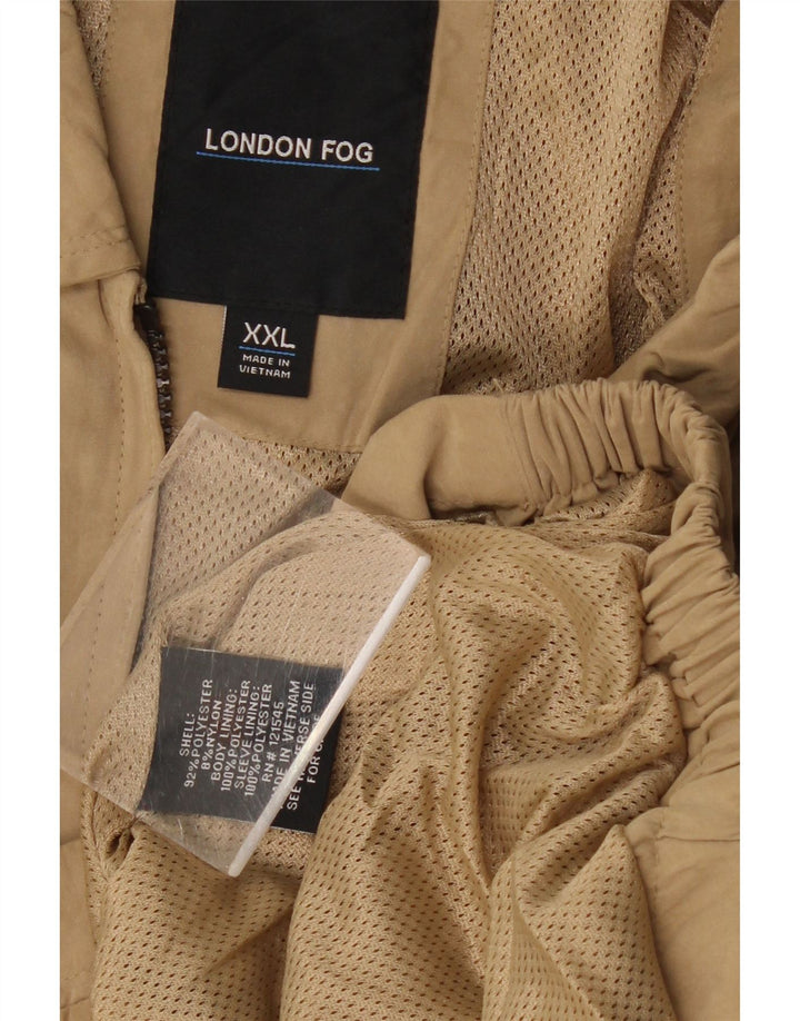 Jaqueta bomber masculina London Fog Reino Unido 44 2XL poliéster bege