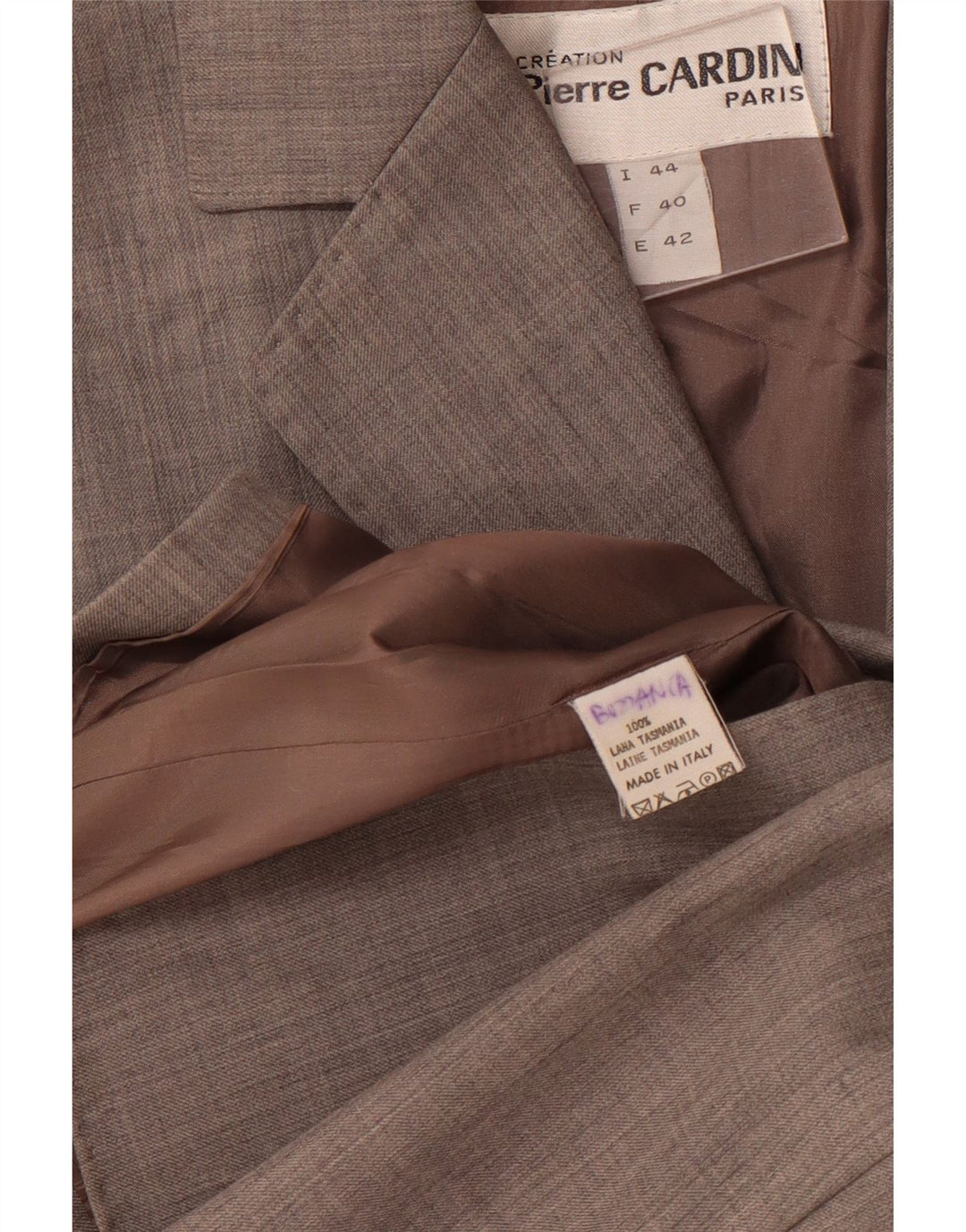PIERRE CARDIN Jaqueta blazer feminina de 3 botões UE 42 risca de giz cinza médio