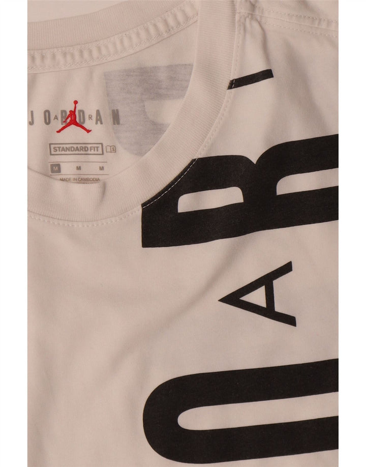Camiseta Jordan Mens Standard Fit Graphic Top Médio Algodão Branco