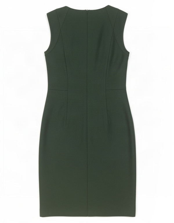 Vestido feminino Hobbs com bainha sem mangas UK 12 poliéster verde médio