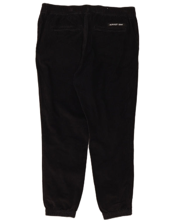 Calvin Klein Calça jogger masculina de veludo cotelê grande W36 L28 algodão preto