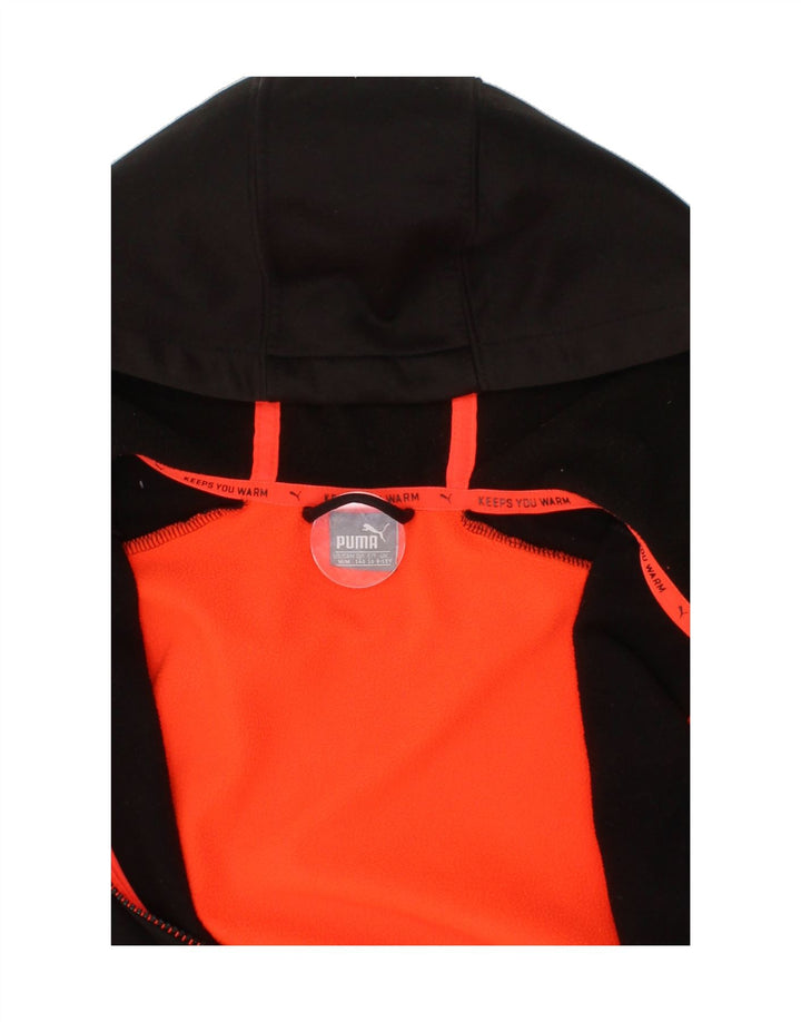 PUMA Girls Zip Hoodie Sweater 8-9 Years Black Colourblock Vintage Puma and Second-Hand Puma from Messina Hembry 