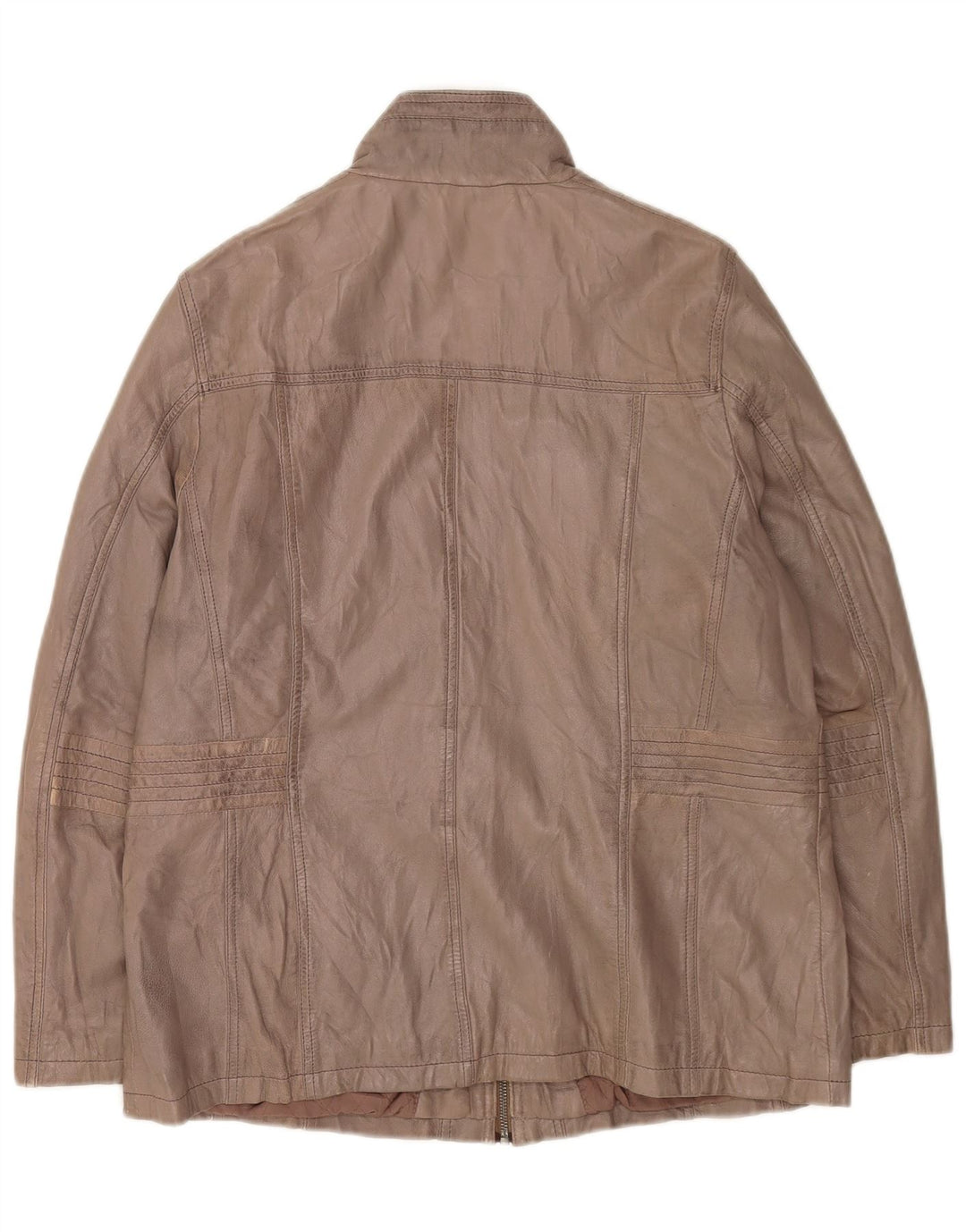 Jaqueta de couro masculina vintage UK 38 couro cinza médio