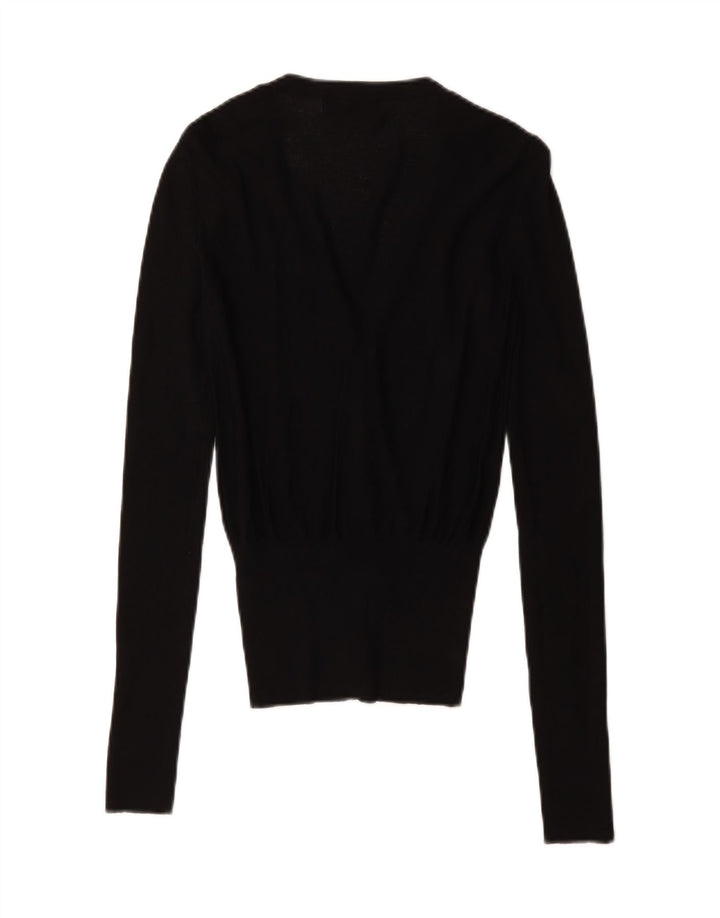Suéter cardigã feminino Zara Reino Unido 12 viscose preta média