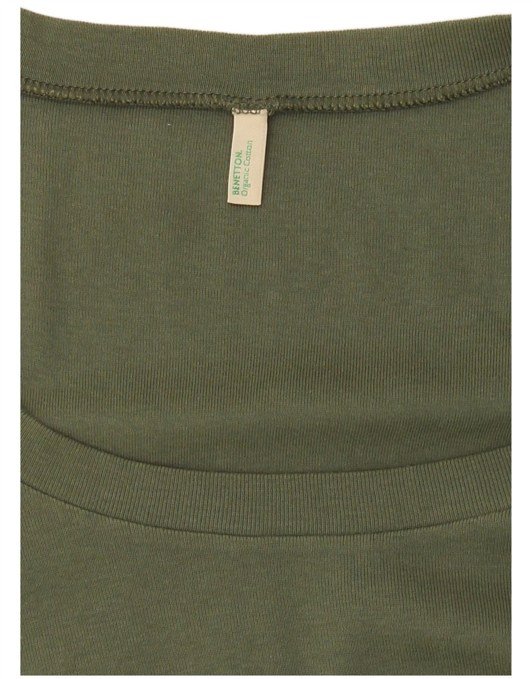 Camiseta feminina Benetton UK 10 pequena cáqui