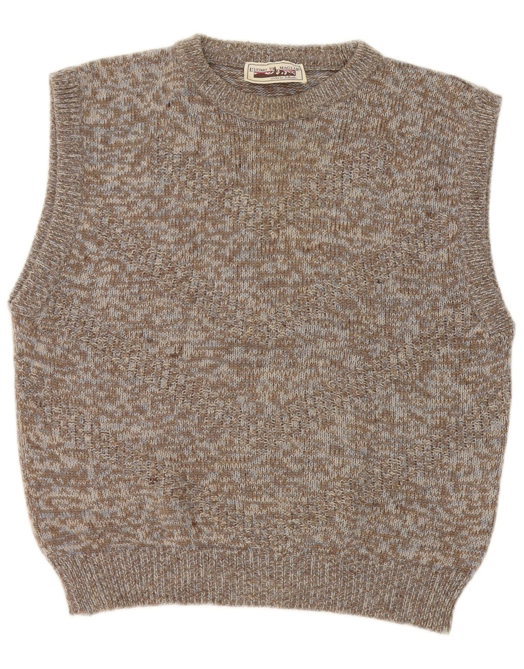 Regata masculina vintage XS lã manchada cinza