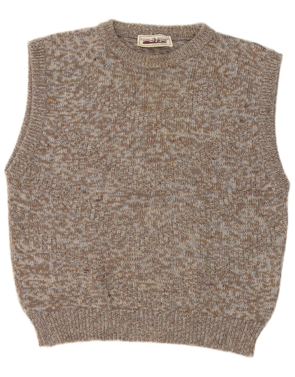Regata masculina vintage XS lã manchada cinza