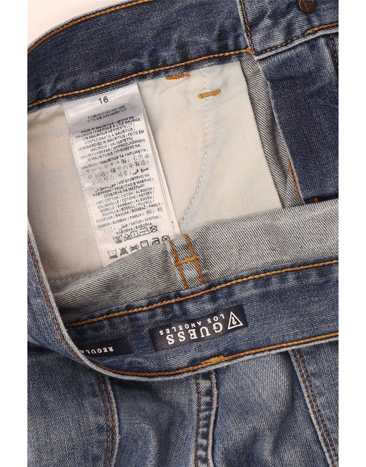 Guess Boys Jeans desgastados de ajuste regular reto 15-16 anos W32 L33 Azul