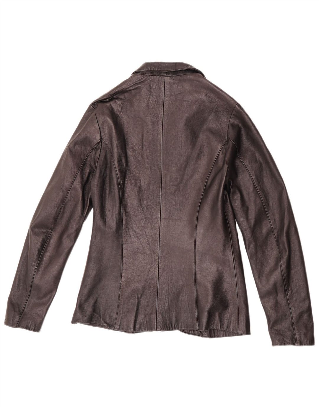 Jaqueta blazer feminina vintage de couro com 1 botão IT 42 médio preto