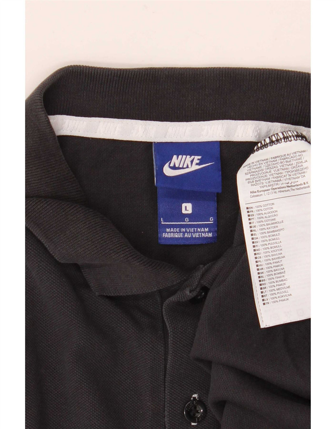 Camisa polo masculina Nike grande algodão preto