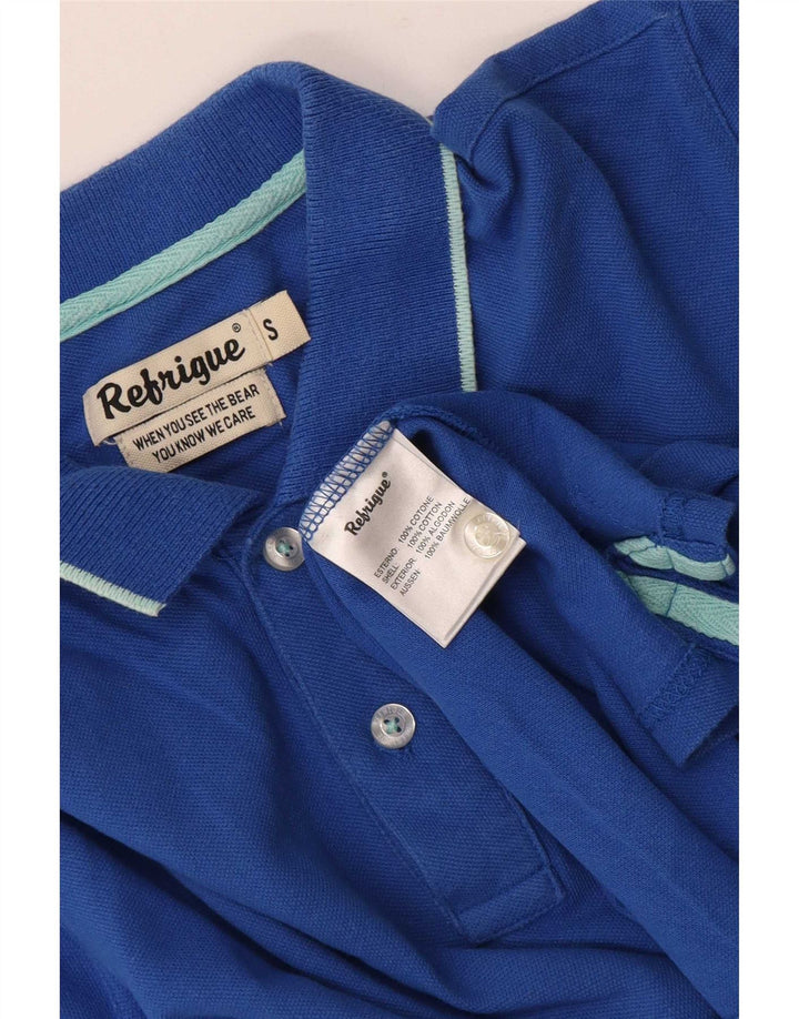 Camisa polo masculina Refrigue pequena azul algodão