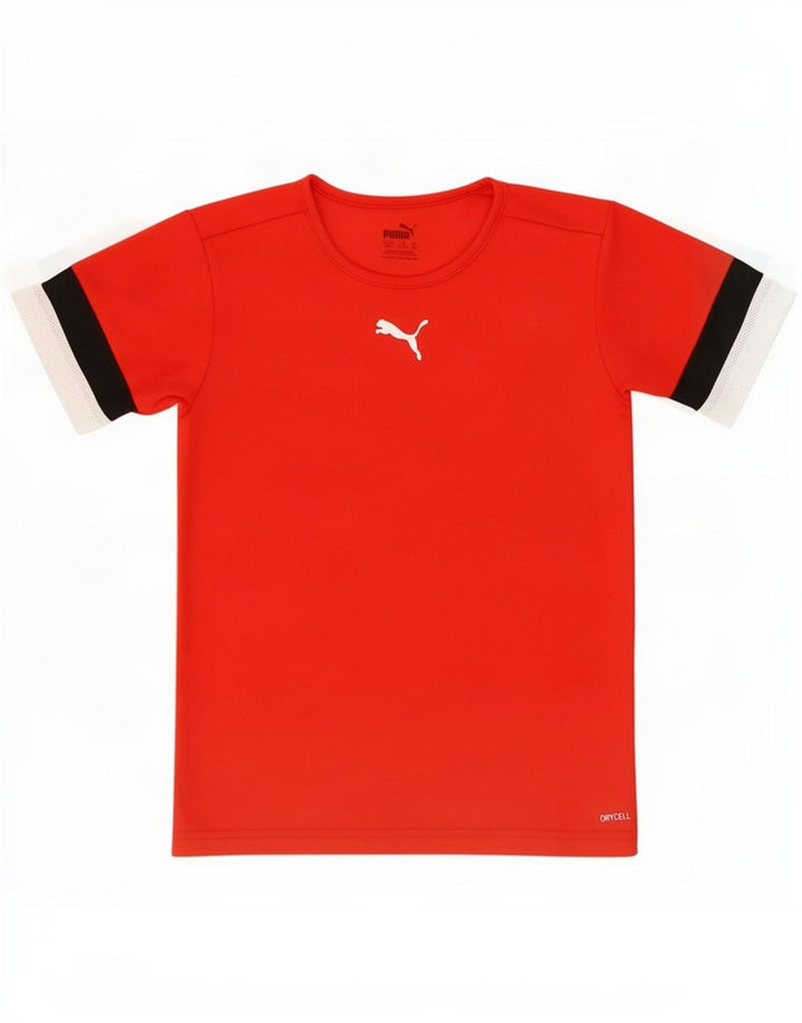 Camiseta Puma Menino Top 11-12 Anos Vermelho Colorblock Poliéster