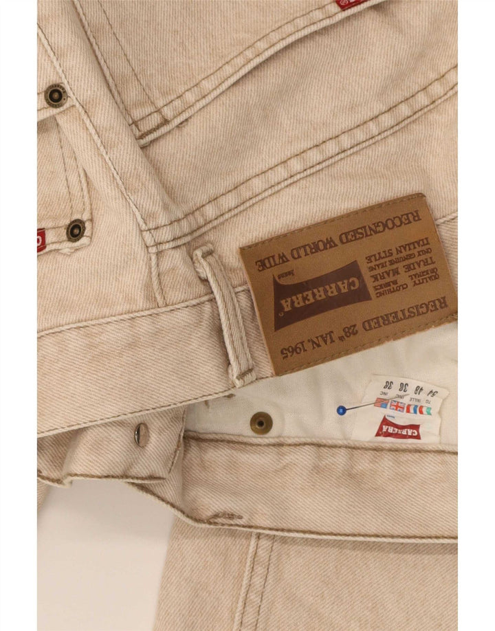 Carrera Mens Straight Jeans W38 L32 Algodão Bege