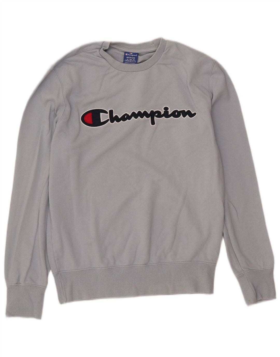 Champion masculino gráfico moletom jumper médio azul algodão