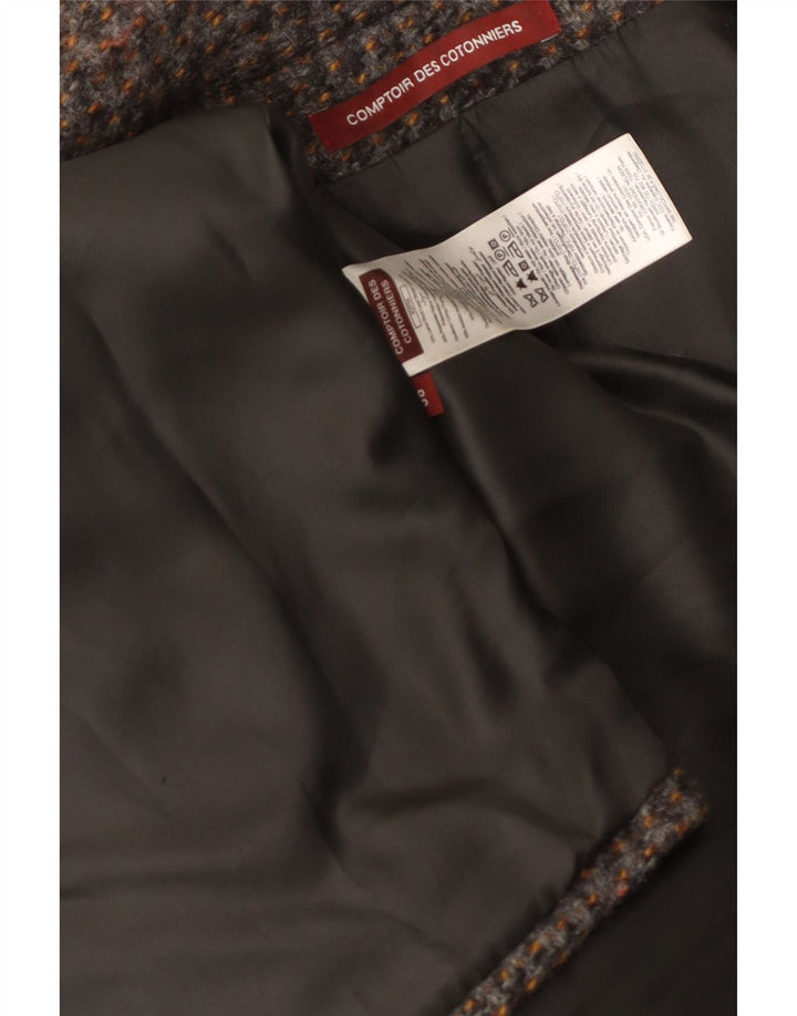 Casaco feminino Comptoir Des Cotonniers com peito duplo UE 36 pequeno cinza
