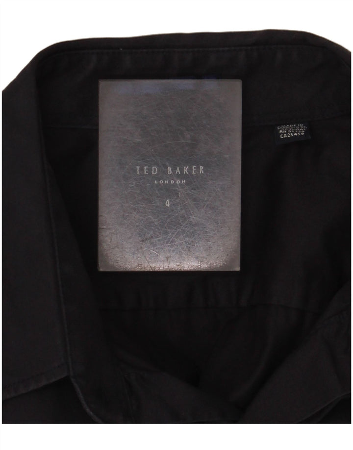 Camisa militar masculina TED BAKER tamanho 4 grande azul marinho