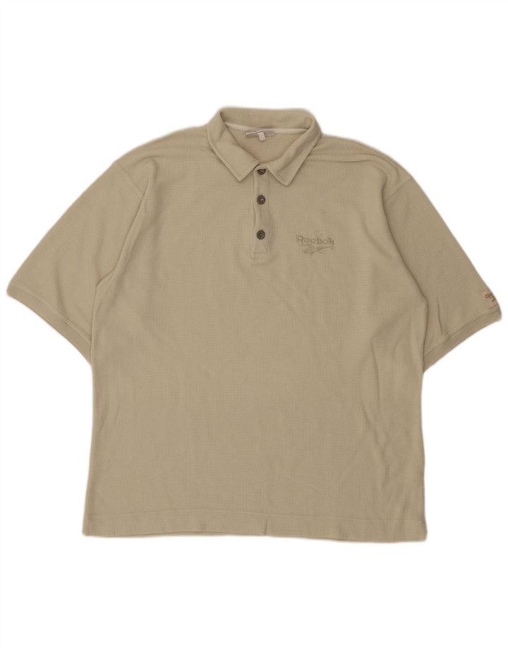 Camisa polo masculina Reebok grande algodão bege