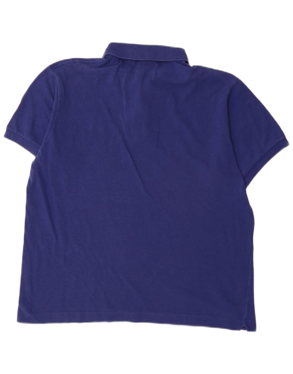 Camisa polo masculina Lacoste Classic Fit tamanho 6 XL azul algodão