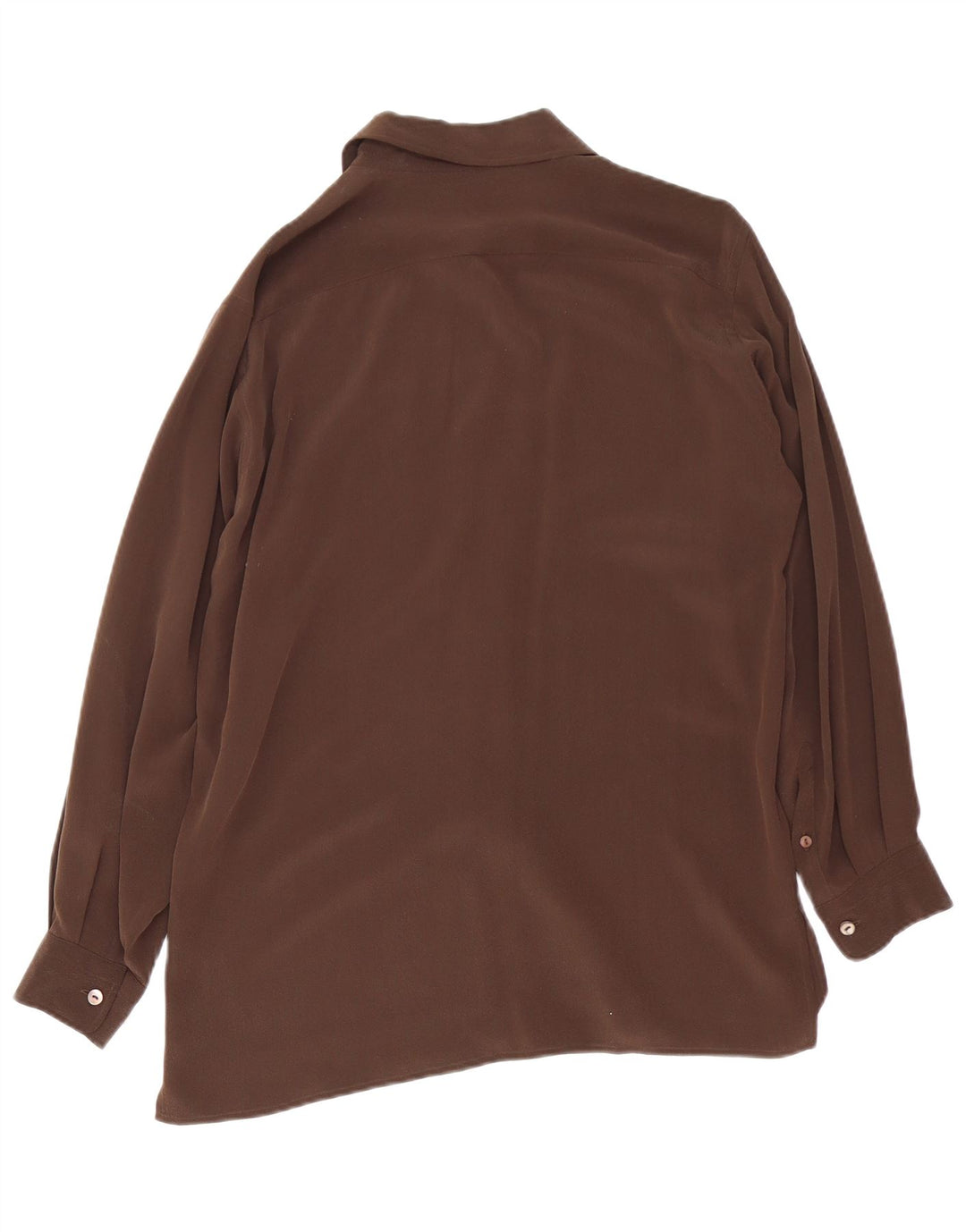 Camisa de fim de semana feminina Max Mara Reino Unido 16 grande seda marrom