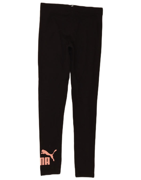 Puma Girls Graphic Leggings 15-16 Years Black Cotton
