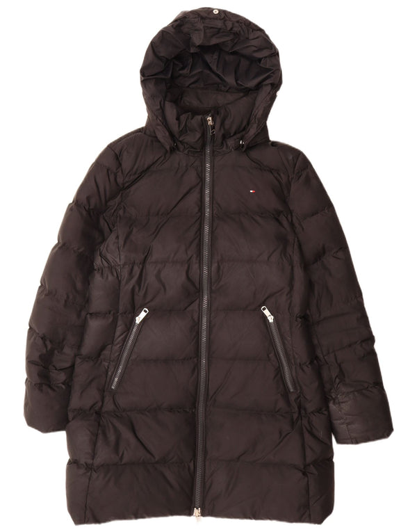 Casaco acolchoado com capuz feminino Tommy Hilfiger UK 18 XL preto poliéster