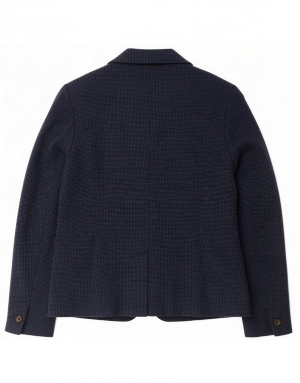 Jaqueta blazer feminina Joules com 2 botões Reino Unido 14 grande azul marinho Houndstooth