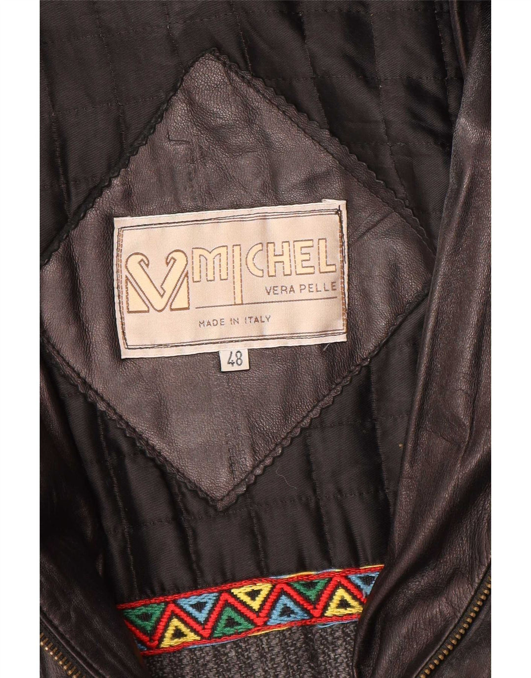 Casaco de couro masculino Michel IT 48 médio preto