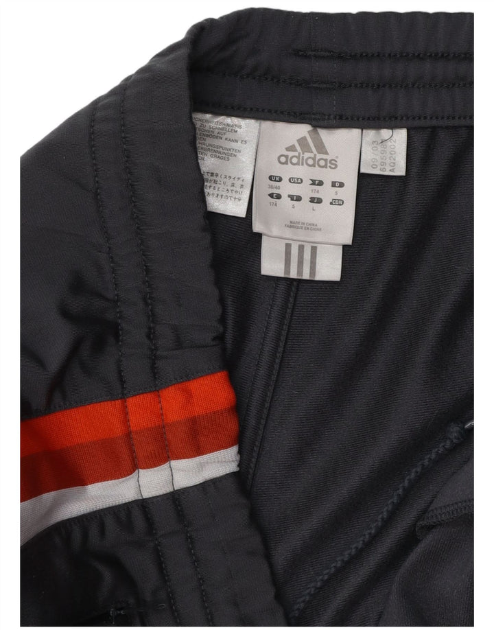 Calça de treino masculina Adidas UK 38/40 cinza médio colorblock poliéster