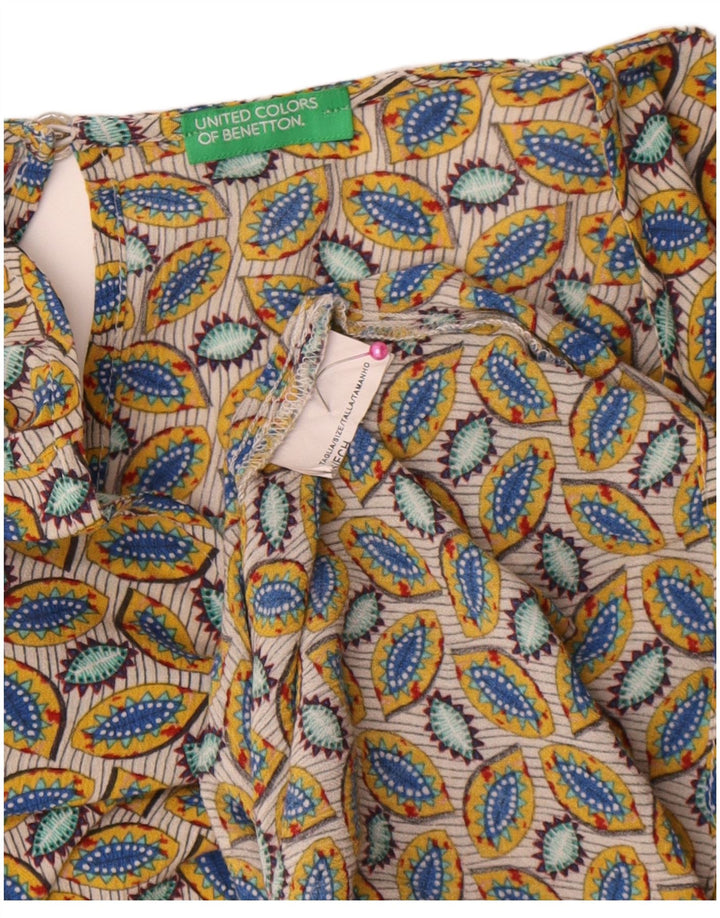 Blusa feminina Benetton com estampa abstrata e ajuste solto. Reino Unido 6 XS multicolorido