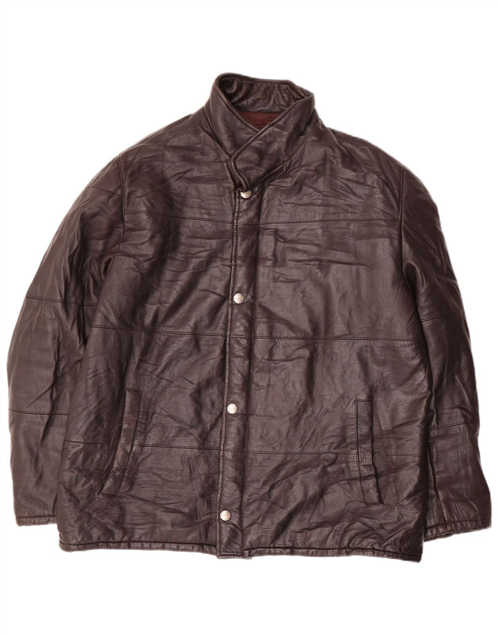 Jaqueta de couro masculina ESSEBI UK 40 grande marrom