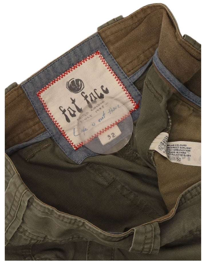 Bermuda cargo masculina Fat Face W32 algodão cáqui médio