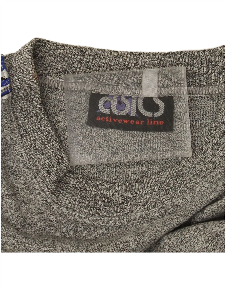 Camiseta ASICS masculina gráfica pequena cinza manchada