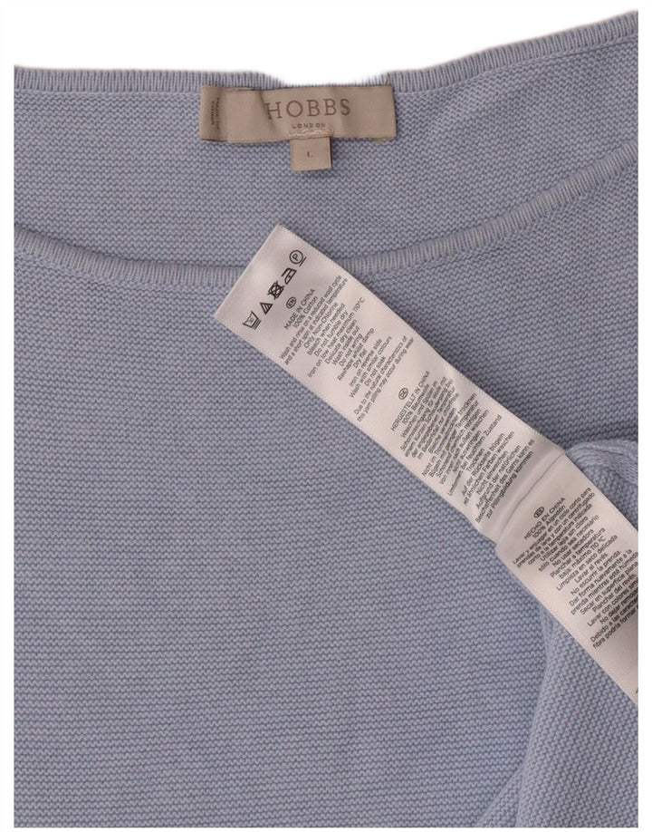 Suéter feminino Hobbs com gola canoa e gola redonda Reino Unido 16 grande algodão azul clássico