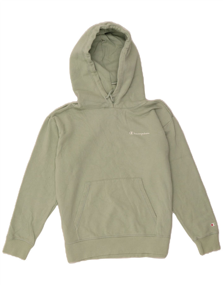 CHAMPION Womens Hoodie Jumper UK 14 Medium Green Cotton Vintage Champion and Second-Hand Champion from Messina Hembry 