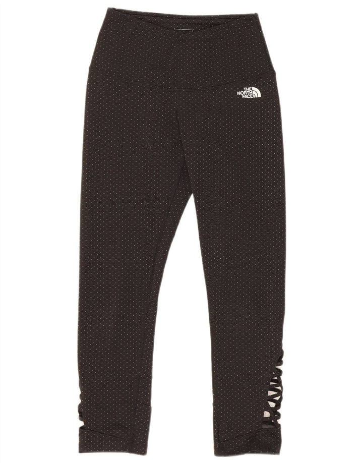 Leggings cropped feminino The North Face Reino Unido 8 pequeno poliéster manchado preto