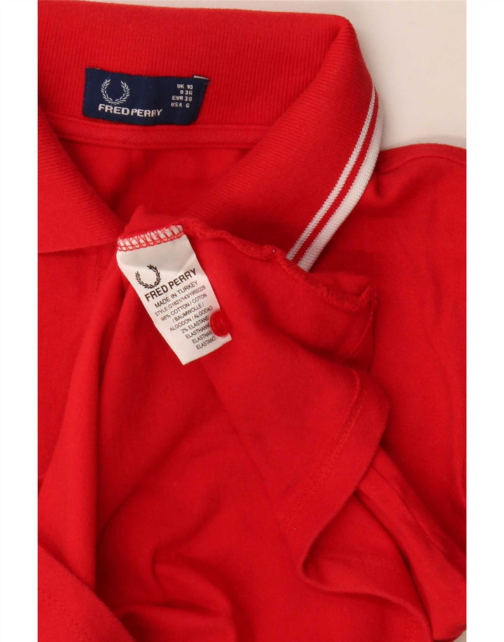Camisa pólo feminina Fred Perry Reino Unido 10 pequeno algodão vermelho