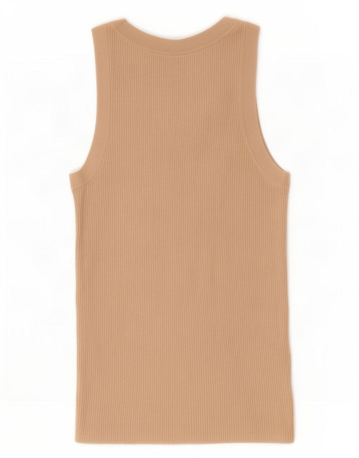 Colete feminino Zara UK 8 pequeno bege viscose