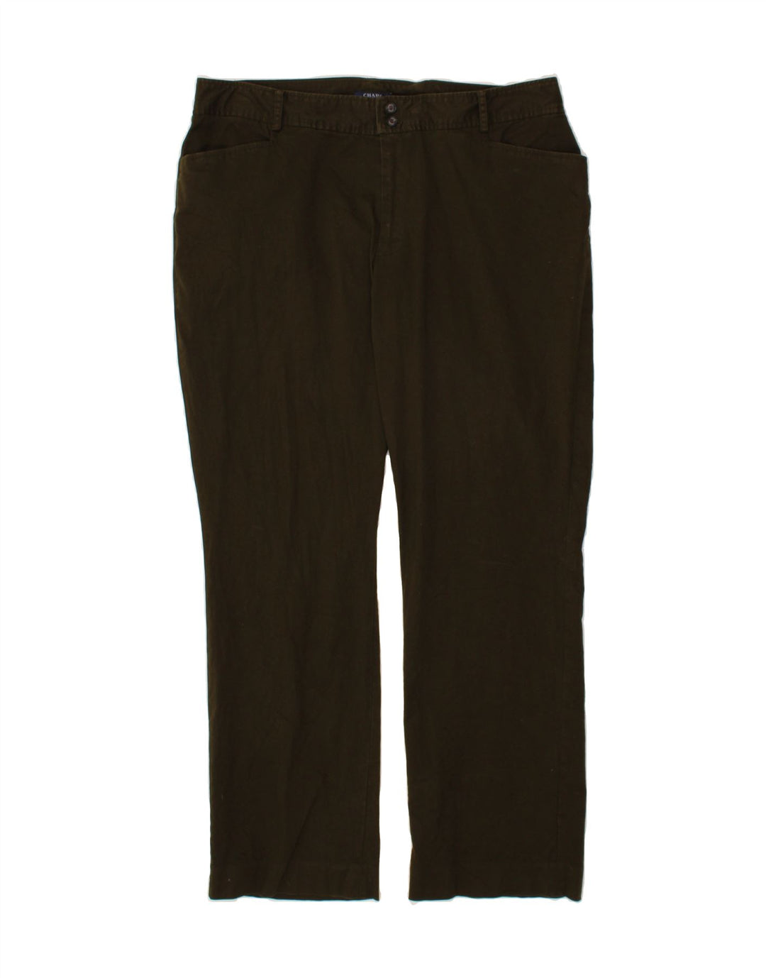 CHAPS Womens Straight Casual Trousers US 16 2XL W38 L32 Green Cotton Vintage Chaps and Second-Hand Chaps from Messina Hembry 