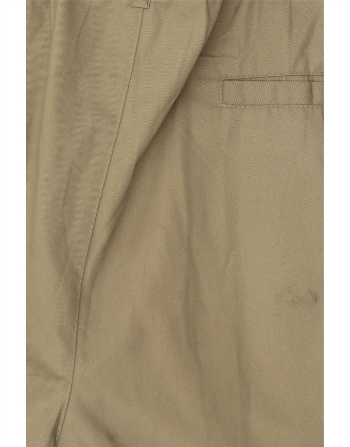 Shorts Chino Pegged Feminino Vintage IT 46 Grande W32 Khaki Poliéster