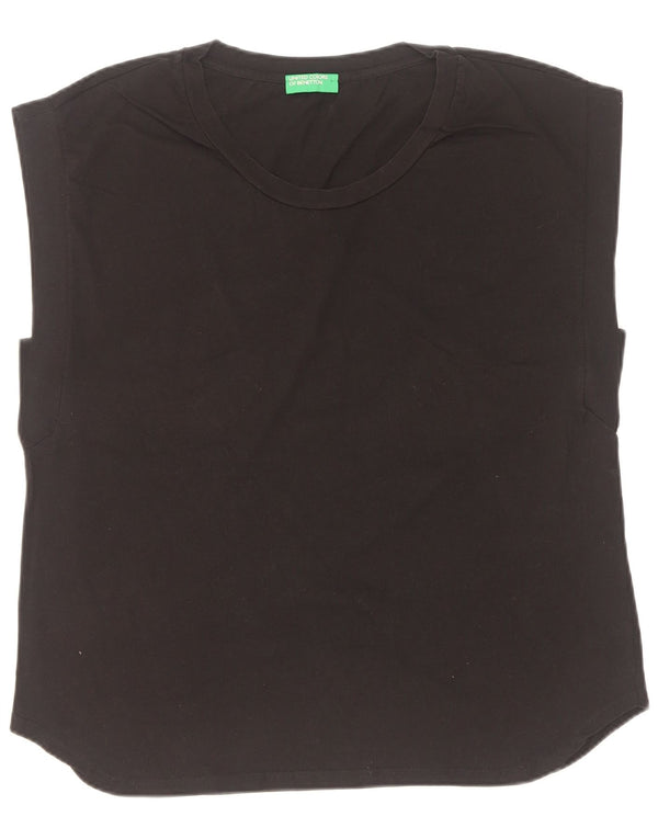 Top colete feminino Benetton UK 18 XL algodão preto