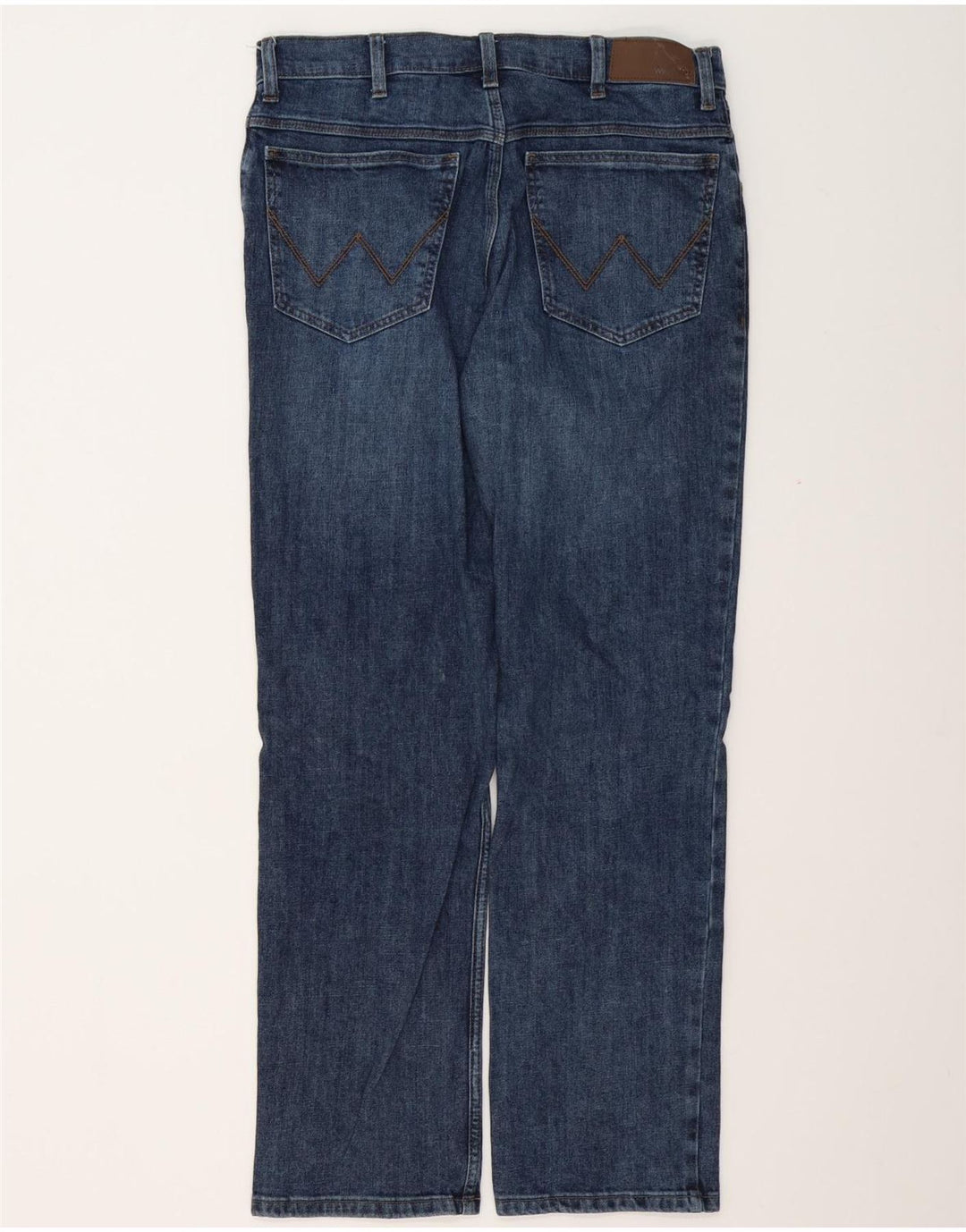 Wrangler Mens Straight Jeans W34 L32 Azul Algodão