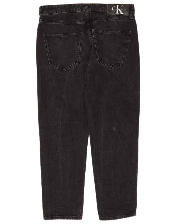 Calça jeans feminina Calvin Klein Tapered W31 L27 algodão preto