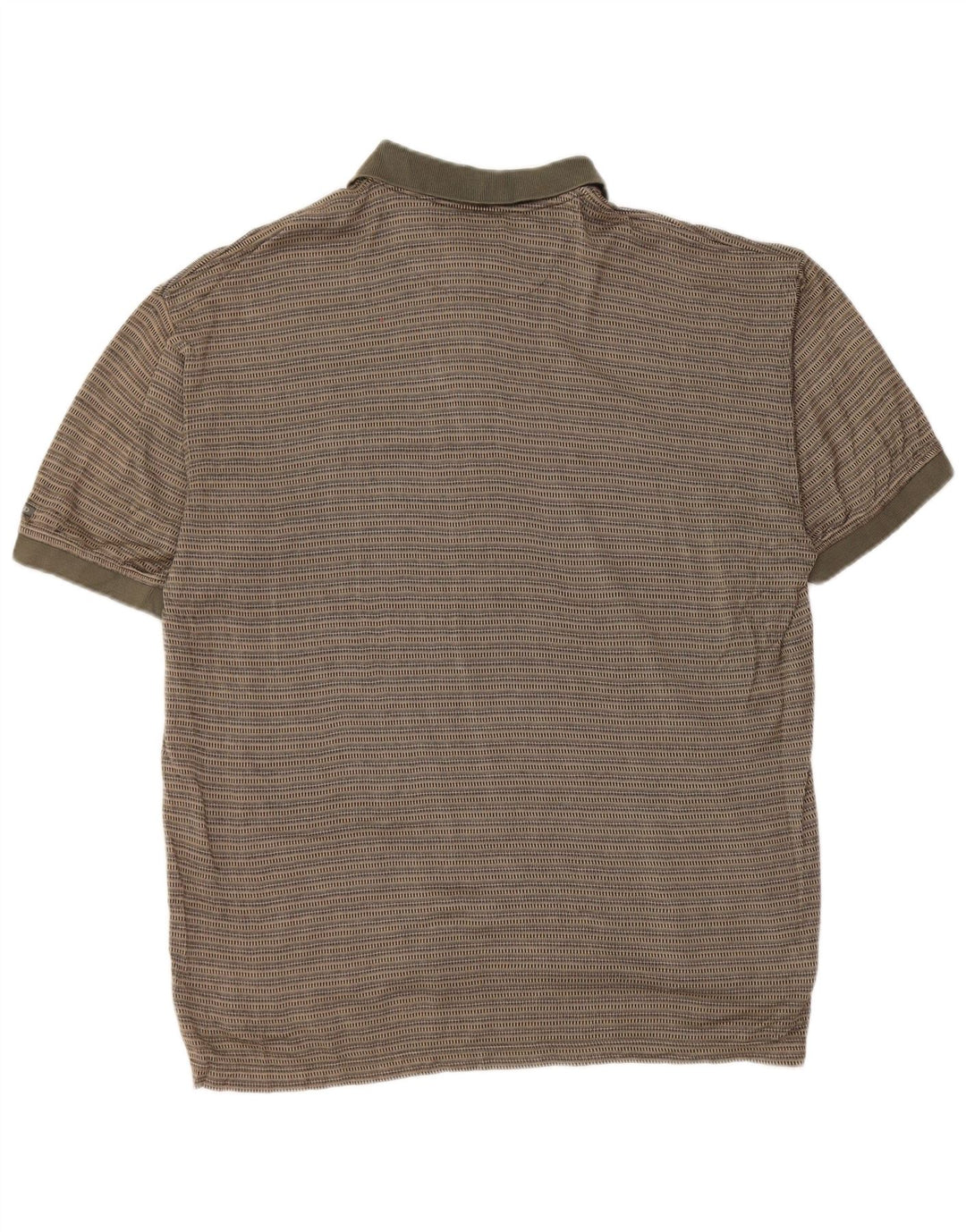 Camisa polo masculina IZOD de algodão listrado cáqui médio