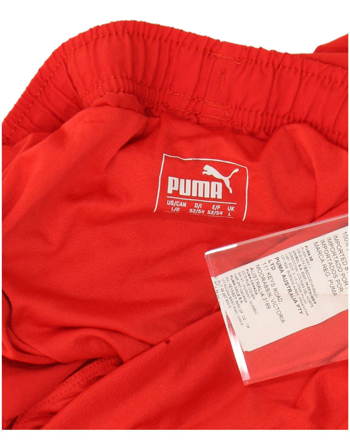 Shorts esportivos masculinos PUMA grande poliéster colorblock vermelho