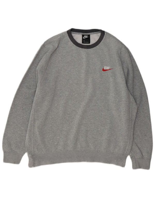 NIKE Mens Moletom Jumper Grande Algodão Cinza