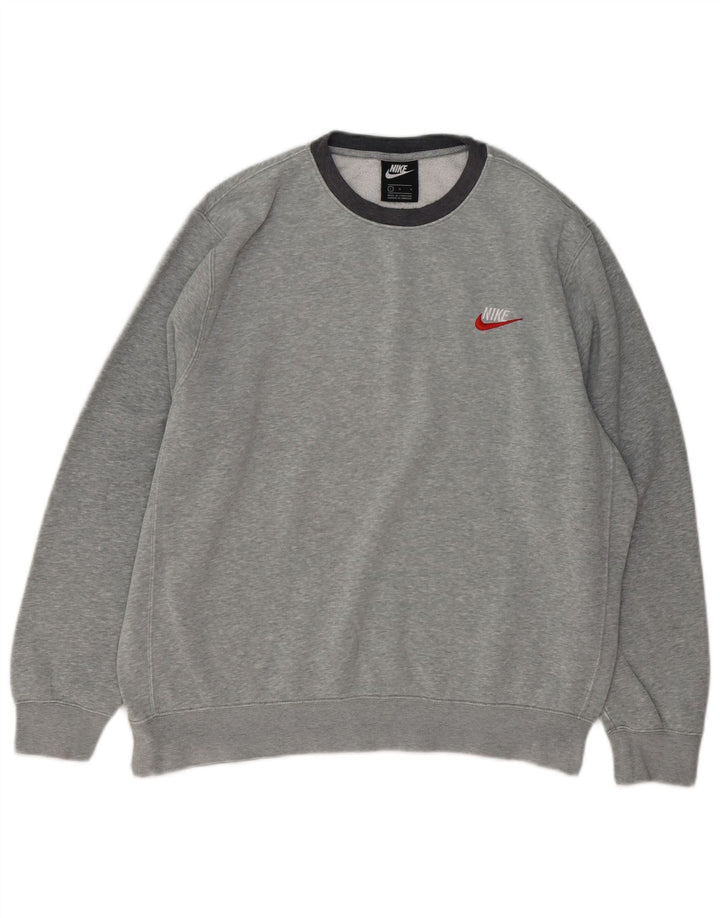 NIKE Mens Moletom Jumper Grande Algodão Cinza