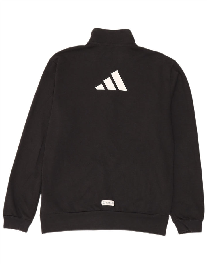 Adidas Mens Aeroready Graphic Tracksuit Top Jaqueta Médio Preto Poliéster