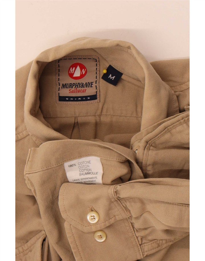 Camisa masculina Murphy & Nye algodão bege médio