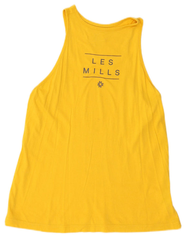 Reebok Womens Les Mills Graphic Vest Top Reino Unido 8/10 Pequeno Amarelo