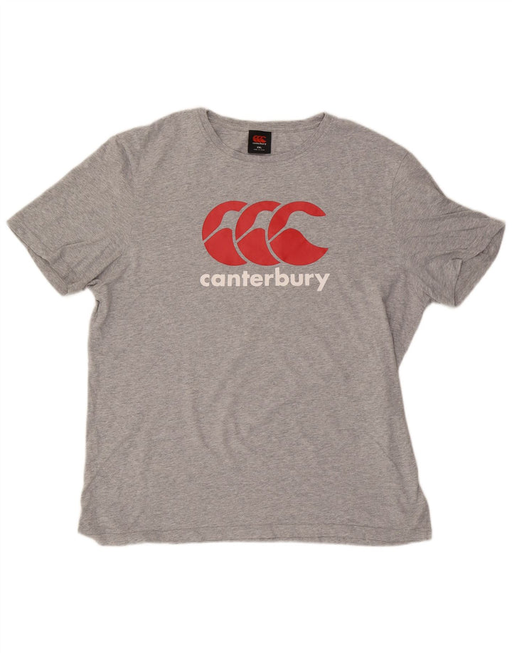 Camiseta gráfica masculina CANTERBURY 2XL algodão manchado cinza